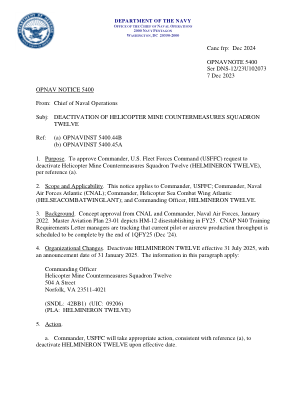 Canc frp：2024 年 12 月 OPNAVNOTE 5400 Ser DNS-12/ ...